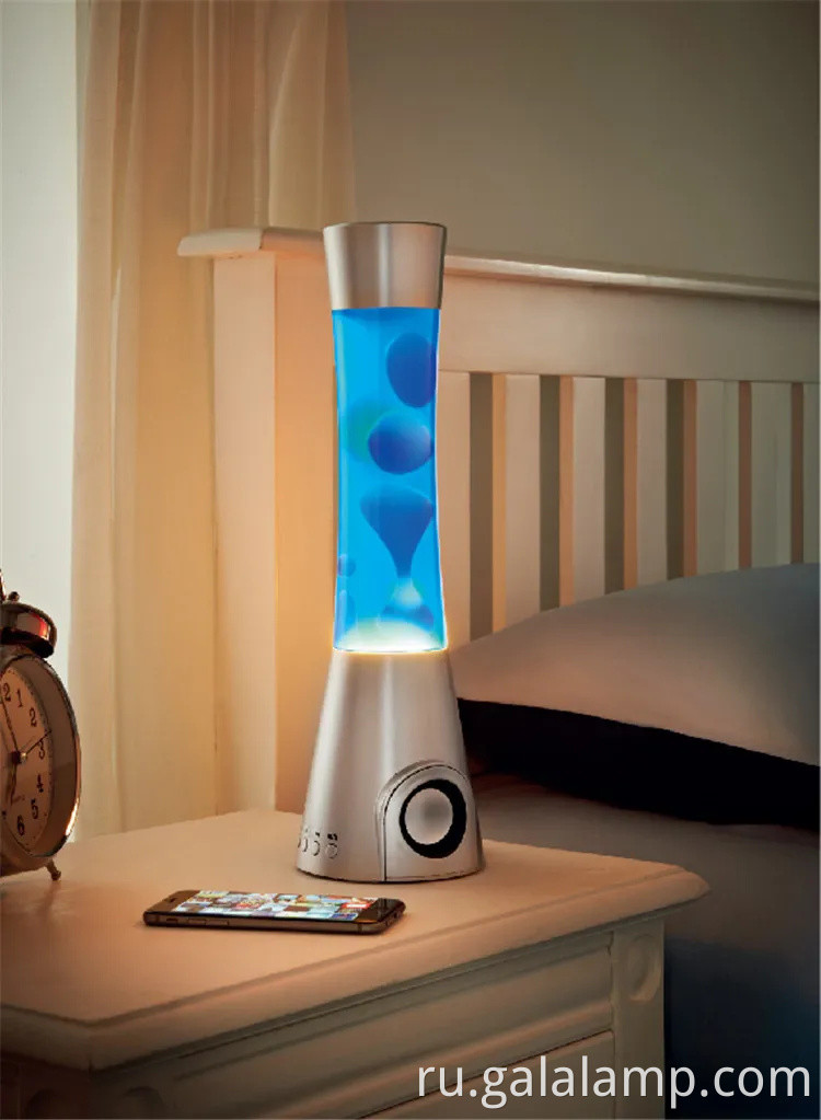 Высококачественная спальня с красочной лавовой лампой и светом